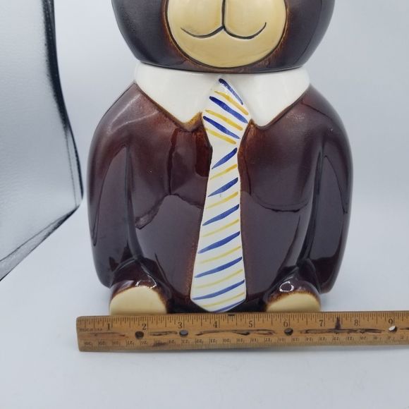 Bear Cookie Jar by M. Kamenstein Portugal Yogi Bear with Tie Grown Up Teddy - Picture 4 of 13